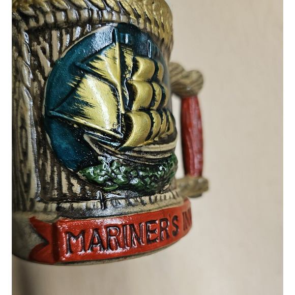 Vintage Napcoware Mariner's Inn Beer Ceramic Mug Colonial Nautical Ship - Picture 5 of 8